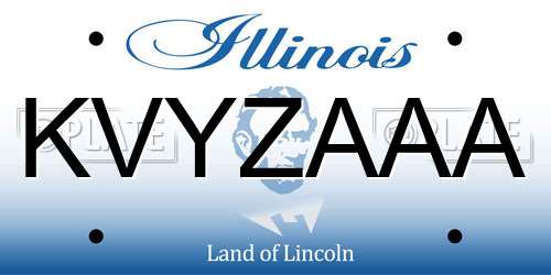 KVYZAAA Illinois License Plate