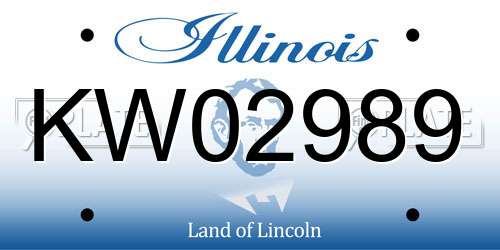 KW02989 Illinois License Plate