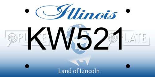 KW521 Illinois License Plate