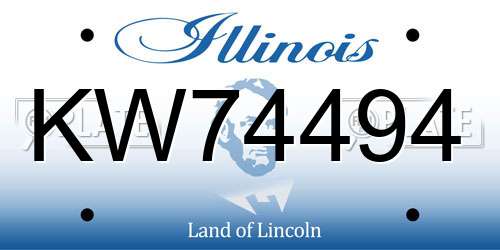 KW74494 Illinois License Plate