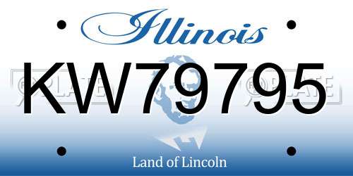 KW79795 Illinois License Plate