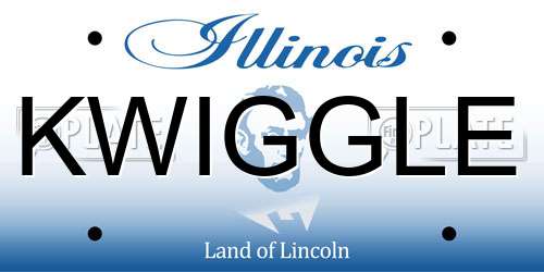 KWIGGLE Illinois License Plate