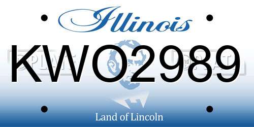 KWO2989 Illinois License Plate
