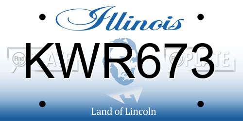 KWR673 Illinois License Plate
