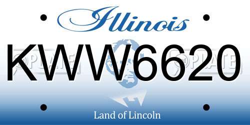 KWW6620 Illinois License Plate