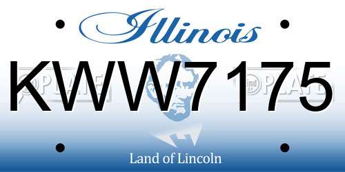 KWW7175 Illinois License Plate