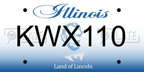 KWX110 Illinois License Plate