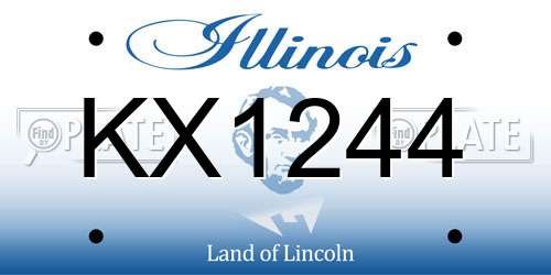KX1244 Illinois License Plate