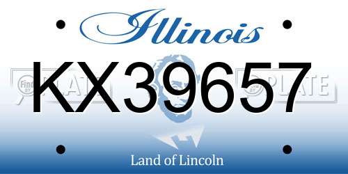 KX39657 Illinois License Plate