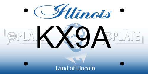 KX9A Illinois License Plate