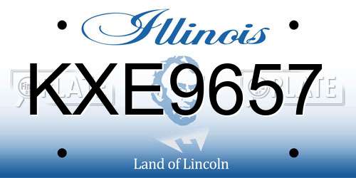 KXE9657 Illinois License Plate