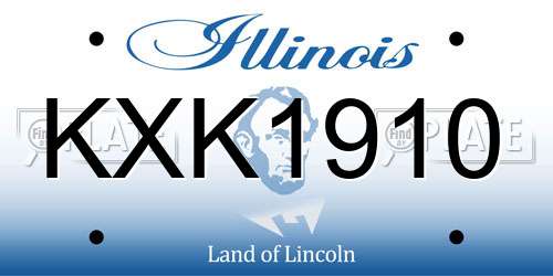 KXK1910 Illinois License Plate