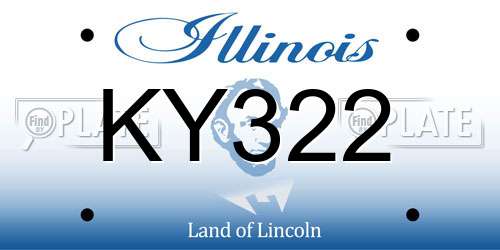 KY322 Illinois License Plate
