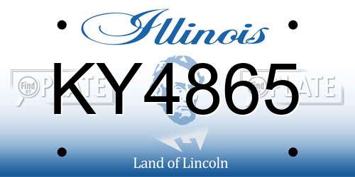 KY4865 Illinois License Plate