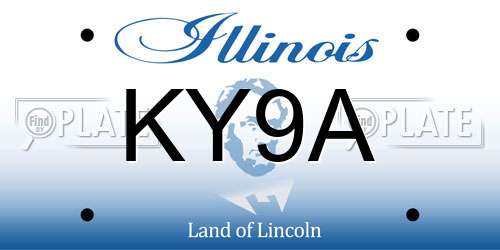 KY9A Illinois License Plate