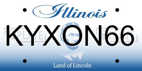 KYXON66 Illinois License Plate