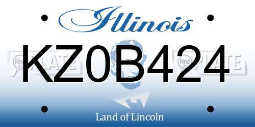 KZ0B424 Illinois License Plate