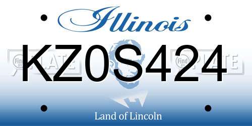 KZ0S424 Illinois License Plate