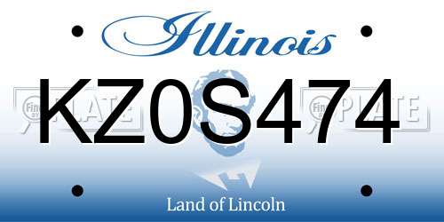 KZ0S474 Illinois License Plate
