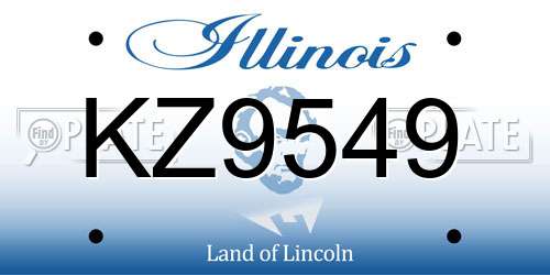 KZ9549 Illinois License Plate