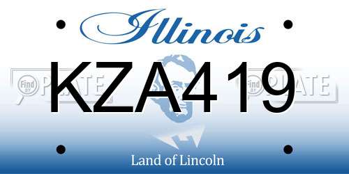 KZA419 Illinois License Plate