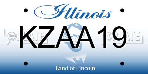 KZAA19 Illinois License Plate