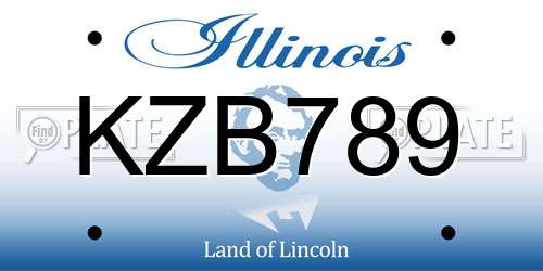 KZB789 Illinois License Plate