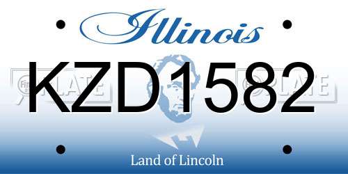 KZD1582 Illinois License Plate