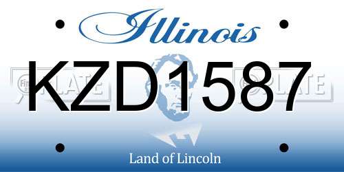 KZD1587 Illinois License Plate