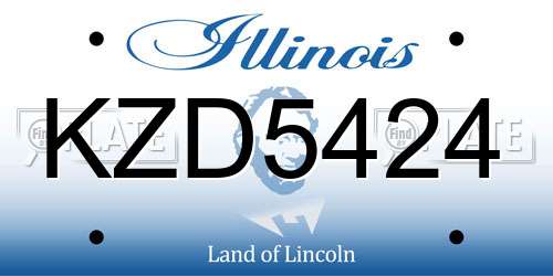 KZD5424 Illinois License Plate
