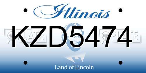 KZD5474 Illinois License Plate