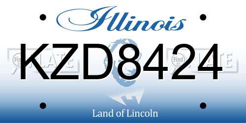 KZD8424 Illinois License Plate