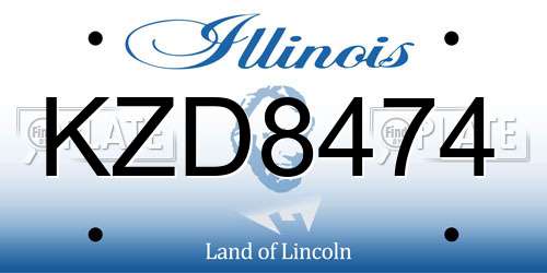 KZD8474 Illinois License Plate