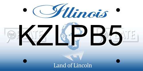 KZLPB5 Illinois License Plate