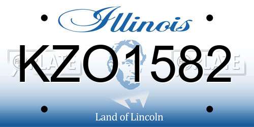 KZO1582 Illinois License Plate