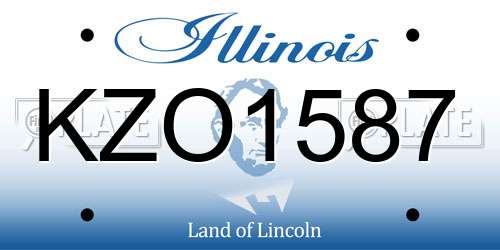 KZO1587 Illinois License Plate
