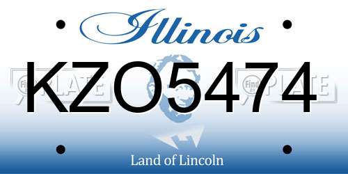 KZO5474 Illinois License Plate