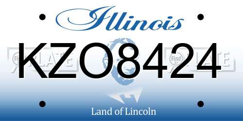 KZO8424 Illinois License Plate