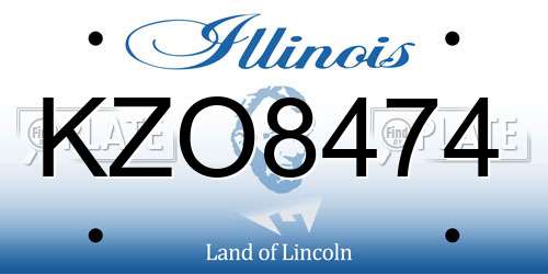 KZO8474 Illinois License Plate