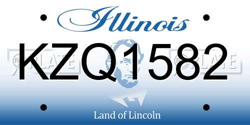 KZQ1582 Illinois License Plate