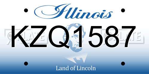 KZQ1587 Illinois License Plate