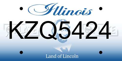 KZQ5424 Illinois License Plate