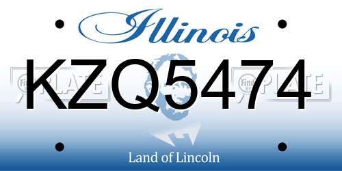 KZQ5474 Illinois License Plate