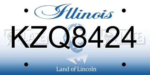 KZQ8424 Illinois License Plate