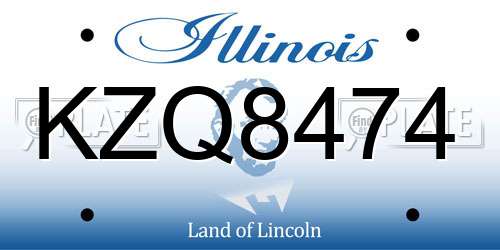 KZQ8474 Illinois License Plate