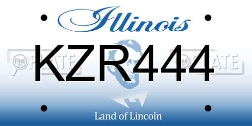 KZR444 Illinois License Plate