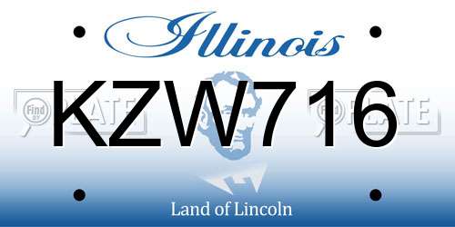 KZW716 Illinois License Plate