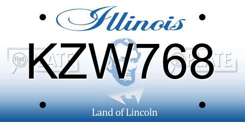KZW768 Illinois License Plate