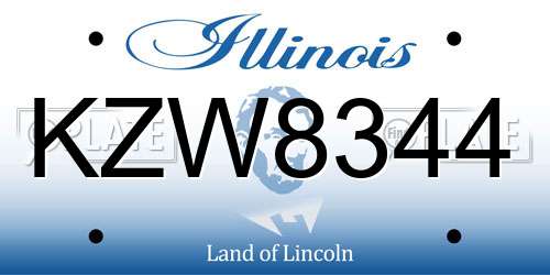 KZW8344 Illinois License Plate