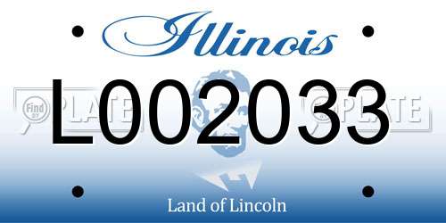 L002033 Illinois License Plate